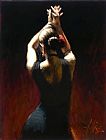 flamenco dancer in black Dress by Fabian Perez